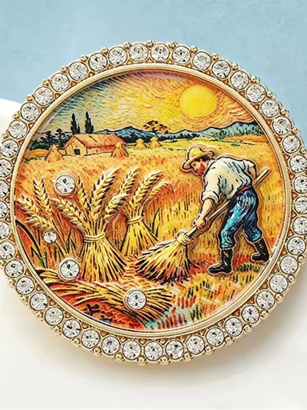 Vincent van Gogh Harvest Gold Brooch